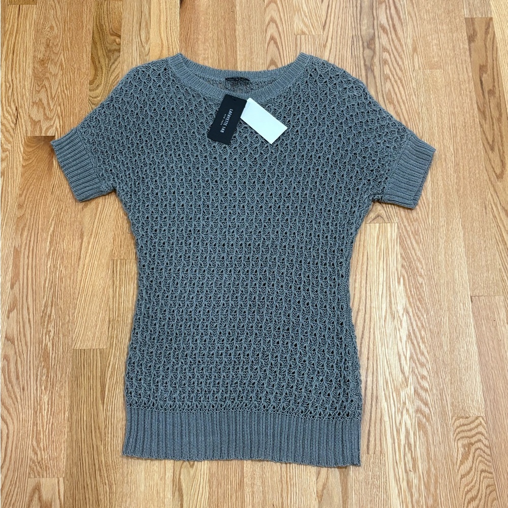 NWT Lafayette 148 New York Womens Gray Hemp Sweater Medium $230 New Nordstrom